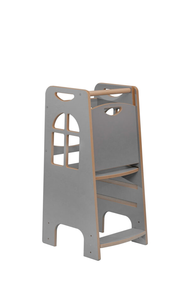 Tower Step Szary | Pomocnik Kuchenny Montessori | Bezpieczny | Kitchen Helper - obrazek 7