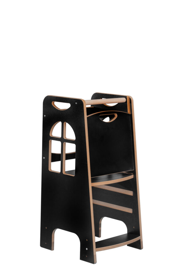 Tower Step Black | Pomocnik Kuchenny Montessori | Bezpieczny | Kitchen Helper - obrazek 2