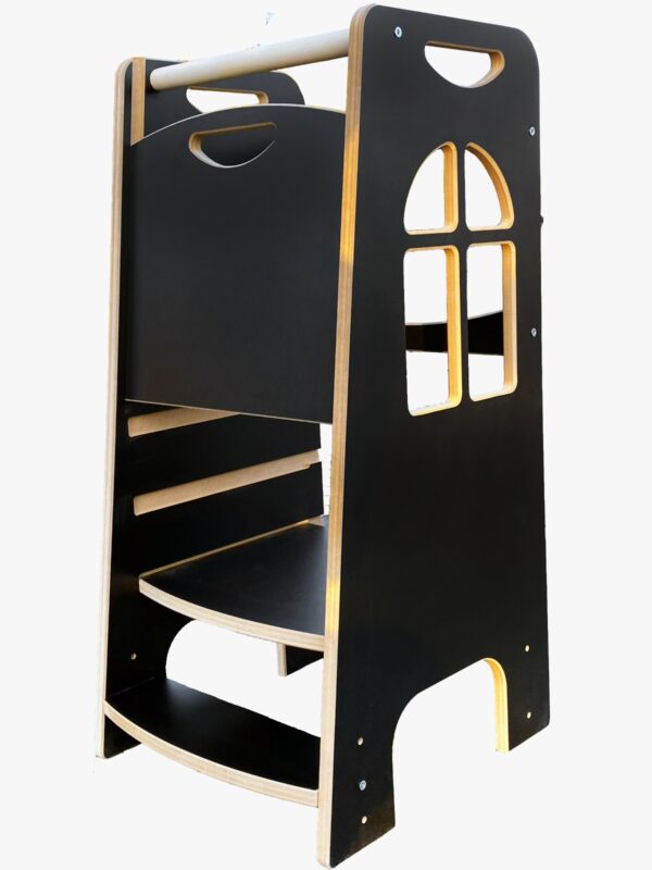 Tower Step Black | Pomocnik Kuchenny Montessori | Bezpieczny | Kitchen Helper - obrazek 4