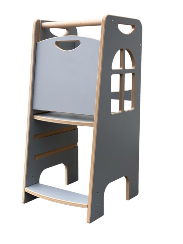 Tower Step Szary | Pomocnik Kuchenny Montessori | Bezpieczny | Kitchen Helper - obrazek 2